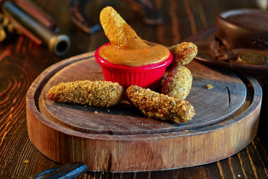 Beer Dip Recipes Fried Zucchini Next to a Small Cup of Beer Dip