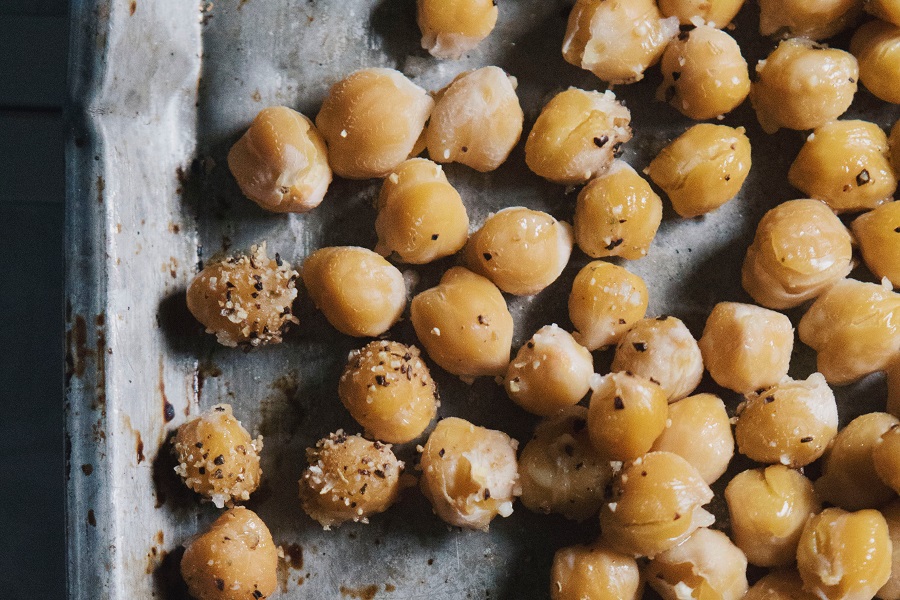 Grab and Go Quick Snacks Chickpeas on Baking Sheet