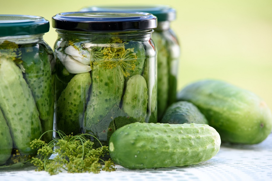 Man Snacks to Keep on Hand Close Up of a Jar of Pickles