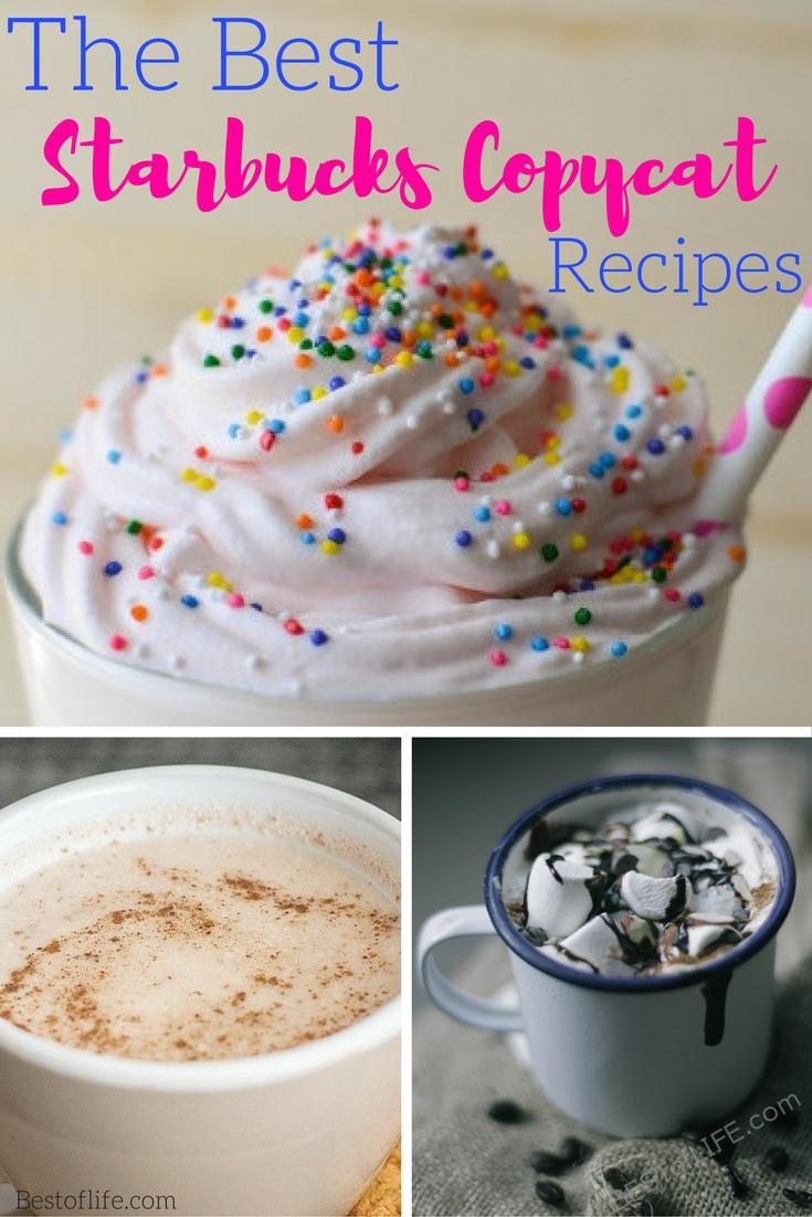 The best Starbucks copycat drink recipes will help you avoid the lines, save a little money and most importantly let you get an extra hour of sleep. Best Starbucks Drink Recipes | Easy Starbucks Drink Recipes | Starbucks Copycat Recipes | Best Starbucks Copycat Recipes | Easy Starbucks Copycat Recipes | Coffee Drink Recipes | Copycat Recipes via @thebestoflife