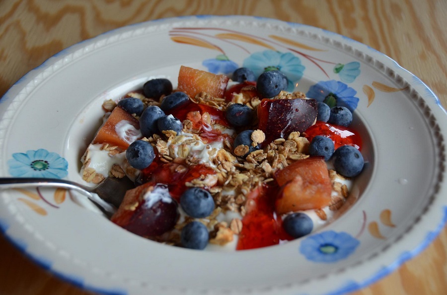 Low Carb Breakfast Ideas to Start your Day Overhead of a Bowl of Oats with Fruit