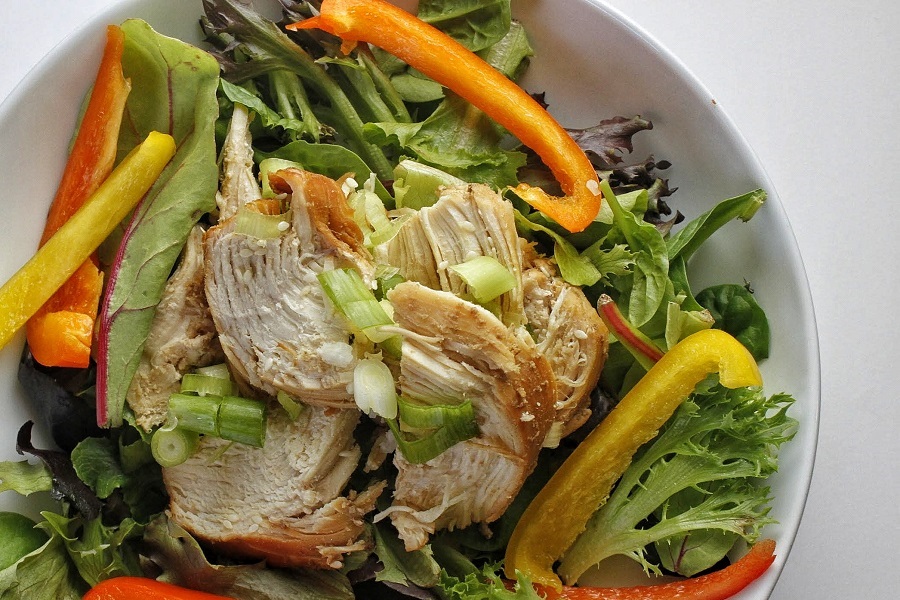 Whole30 Lunch Recipes Close Up of a Bowl of Teriyaki Chicken Salad