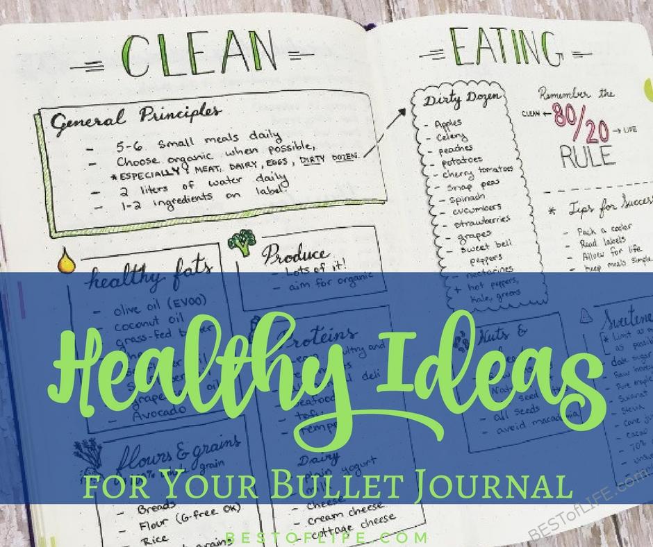 Learn a few of the best bullet journal ideas to improve your health. They'll help you live a healthier lifestyle one bullet point at a time. Bullet Journal Ideas | Easy Bullet Journal Ideas | Bullet Journal Ideas for Health | Healthy BuJo Ideas | Easy BuJo Ideas | BuJo tips