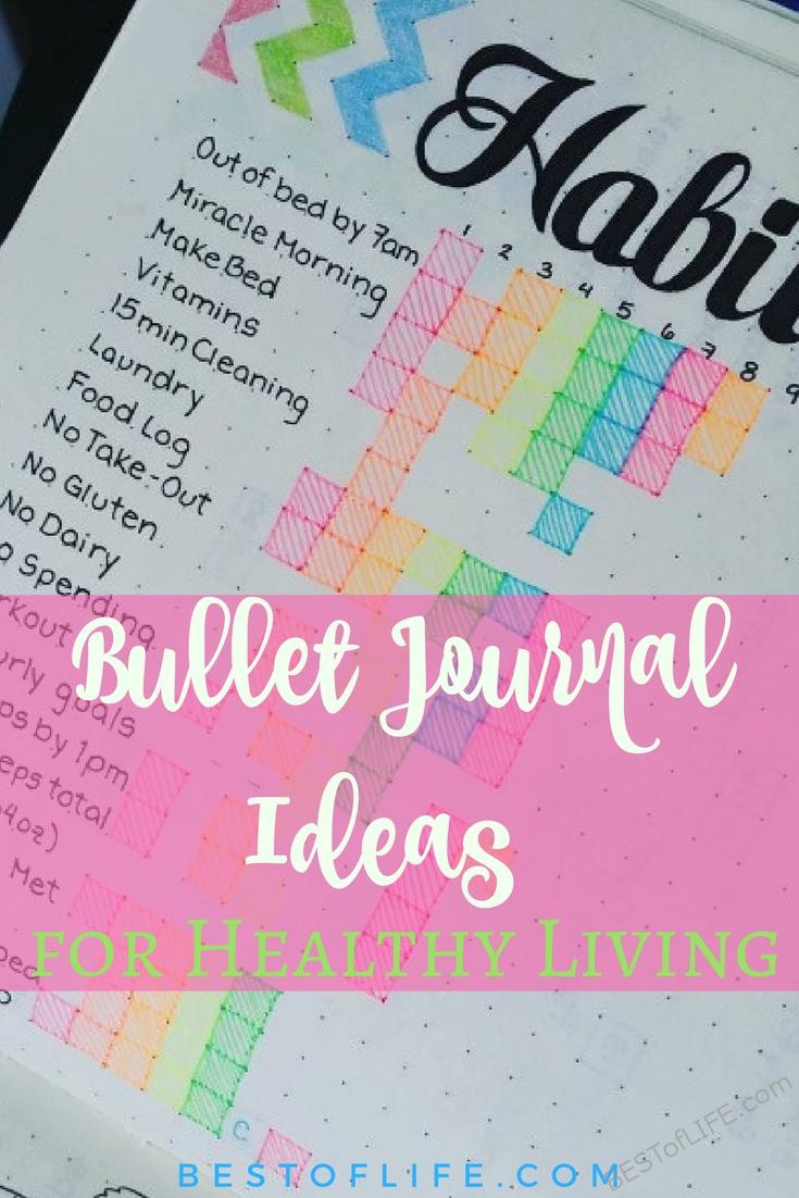 Learn a few of the best bullet journal ideas to improve your health. They'll help you live a healthier lifestyle one bullet point at a time. Bullet Journal Ideas | Easy Bullet Journal Ideas | Bullet Journal Ideas for Health | Healthy BuJo Ideas | Easy BuJo Ideas | BuJo tips