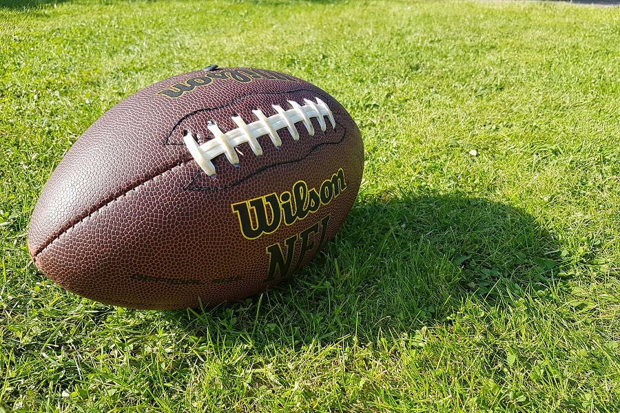 Football Party Ideas Close Up of a Football on a Field