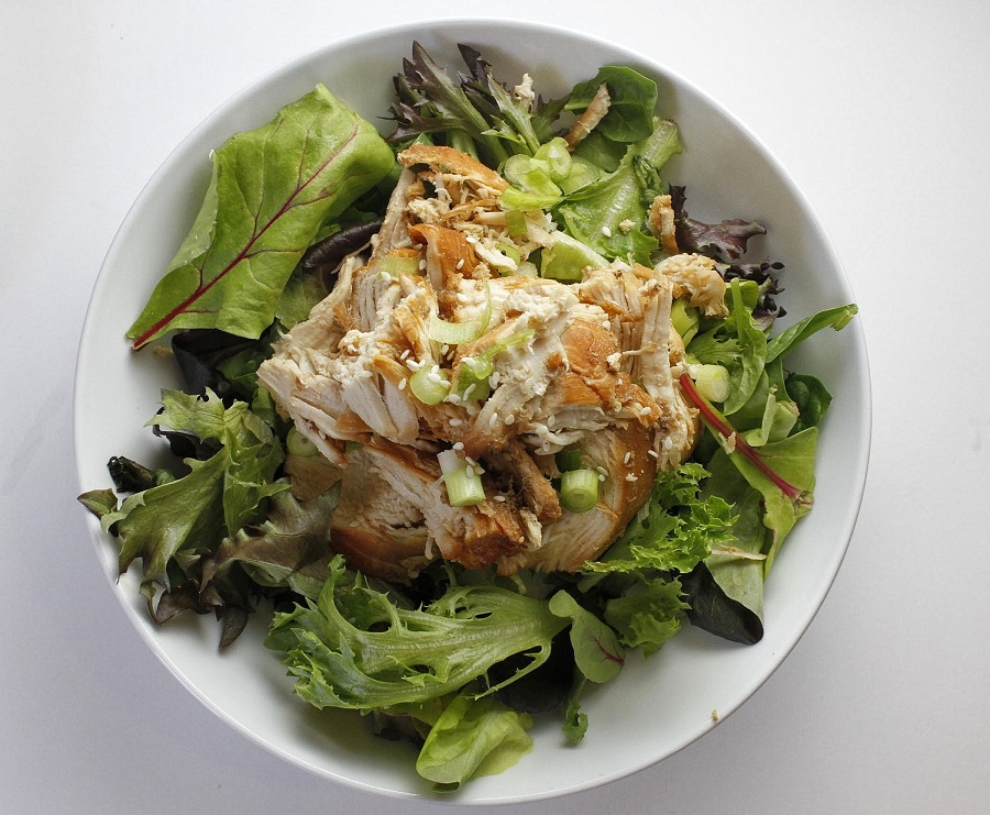 Whole30 Dinner Recipes for Weight Loss Teriyaki Chicken on a Bowl of Salad