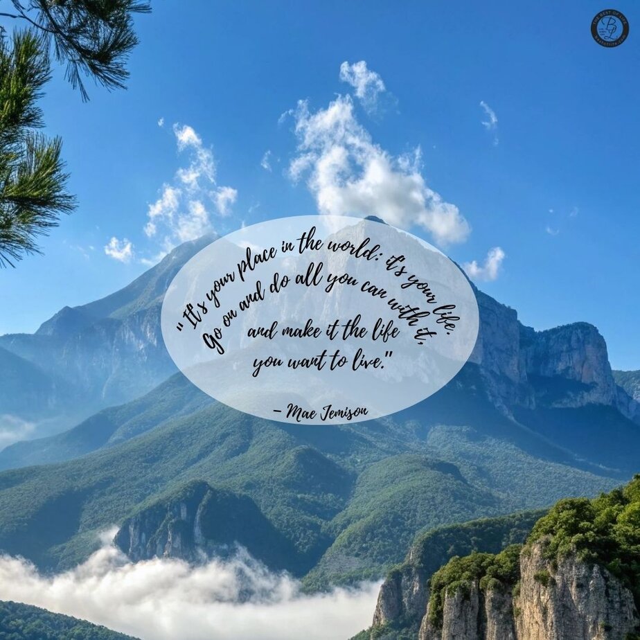 Success Quotes for Men Inspirational Quotes for Work "It's your place in the world: it's your life. Go on and do all you can with it, and make it the life you want to live." - Mae Jemison