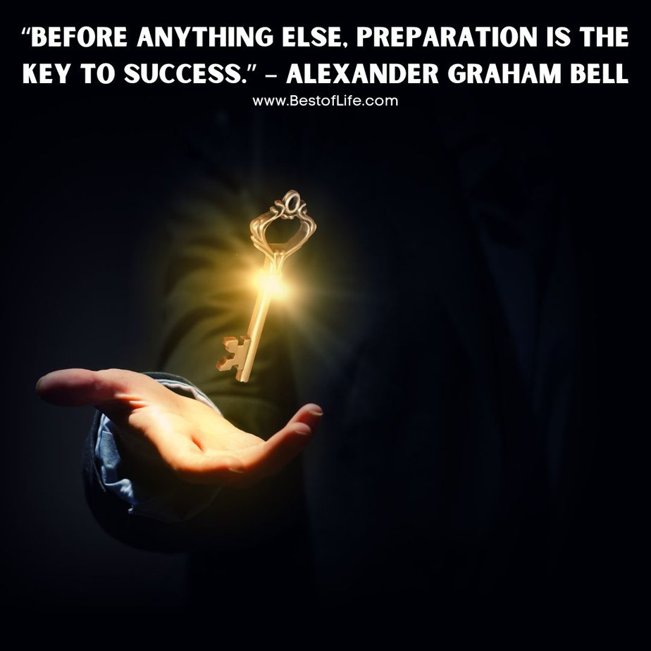 Success Quotes for Men "Before anything else, preparation is the key to success." - Alexander Graham Bell