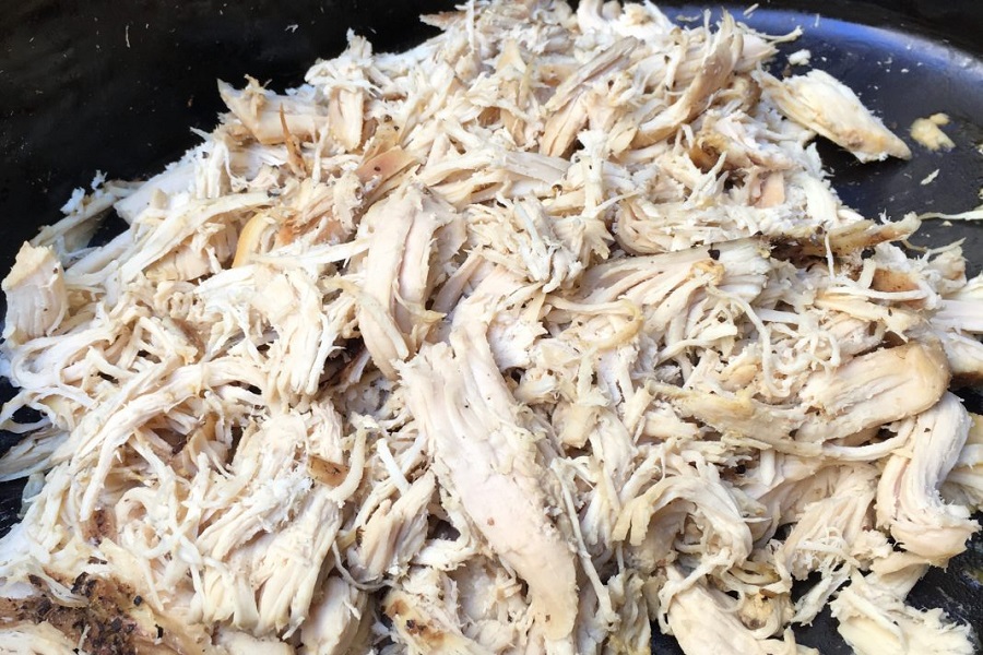 Chicken Recipes for Dinner Close Up of Cooked Shredded Chicken