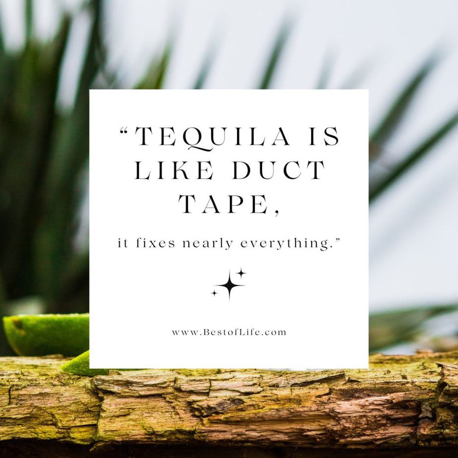 Tequila Quotes "Tequila is like duct tape, it fixes nearly everything."