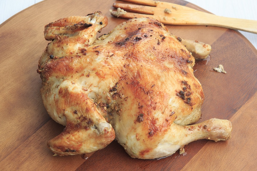 Clean Eating Recipes with Chicken Overhead View of a Whole Roasted Chicken