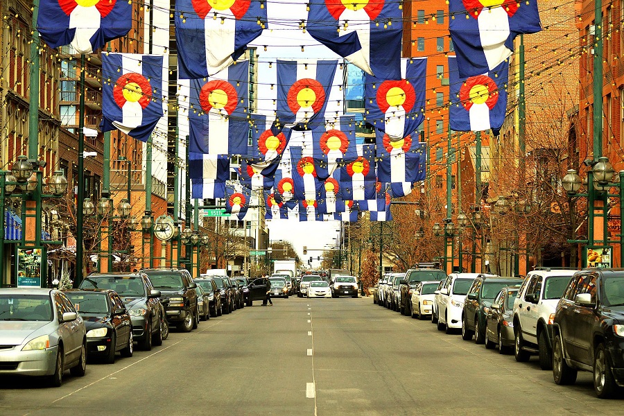 Free Things to do in Denver for Kids View of a Street in Denver with Flags Hanging Across