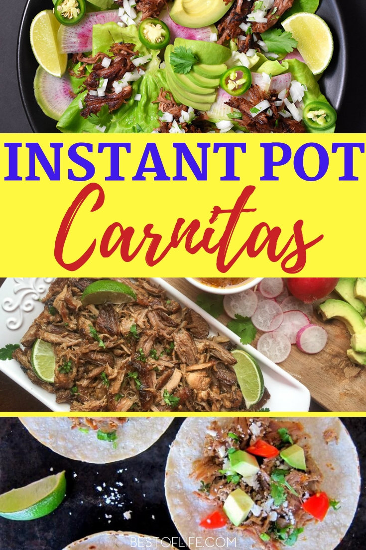 Amp up your taco Tuesday dinner game with the best Instant Pot carnitas recipes that will fill your shells and your belly. Taco Tuesday Recipes | Taco Recipes | Mexican Food Recipes | Mexican Recipes | Carnitas Recipes | How to Make Carnitas | Instant Pot Recipes | Instant Pot Taco Recipes #taco #instantpot via @thebestoflife