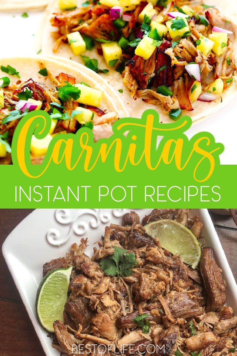 Amp up your taco Tuesday dinner game with the best Instant Pot carnitas recipes that will fill your shells and your belly. Taco Tuesday Recipes | Taco Recipes | Mexican Food Recipes | Mexican Recipes | Carnitas Recipes | How to Make Carnitas | Instant Pot Recipes | Instant Pot Taco Recipes #taco #instantpot via @thebestoflife