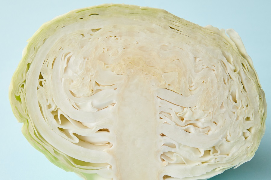 Corned Beef Instant Pot Recipes Close Up of a Head of Cabbage Cut in Half