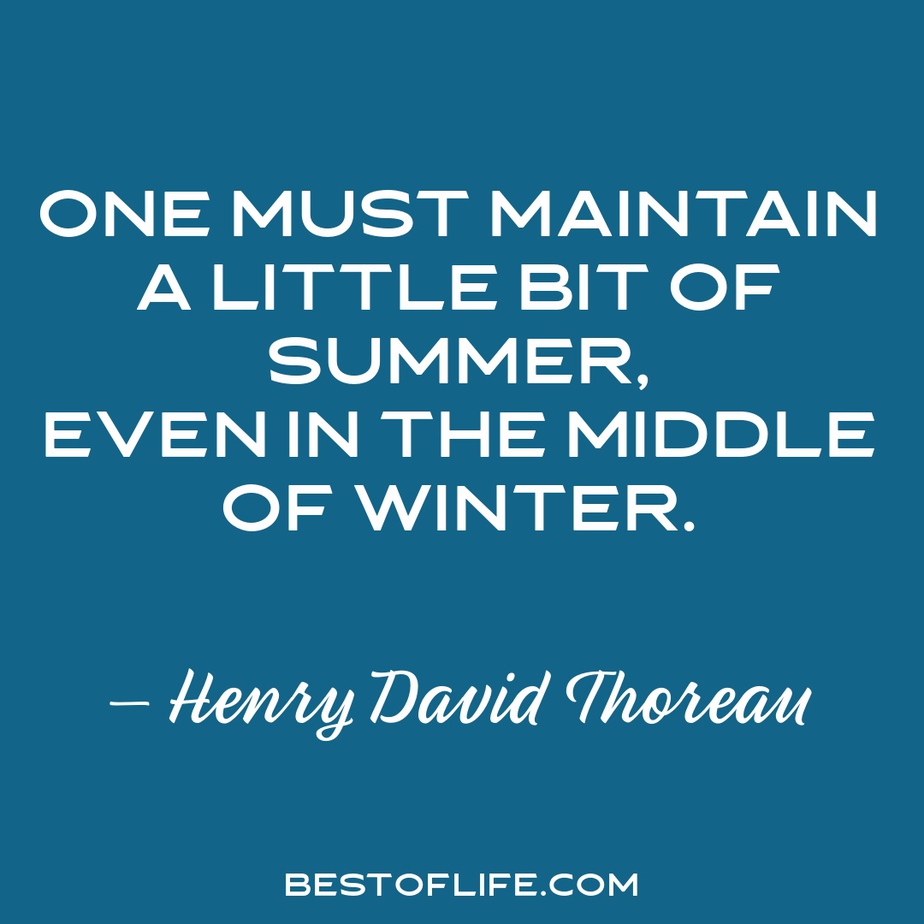 Summer Fun Quotes One must maintain a little bit of summer, even in the middle of winter. - Henry David Thoreau