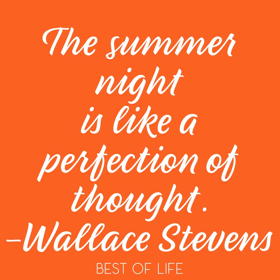 Summer Fun Quotes The summer night is like a perfection of thought. - Wallace Stevens