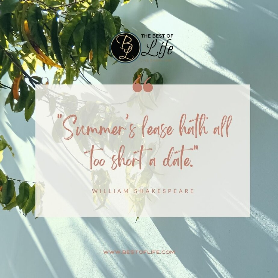 Summer Fun Quotes Summer’s lease hath all too short a date. - William Shakespeare