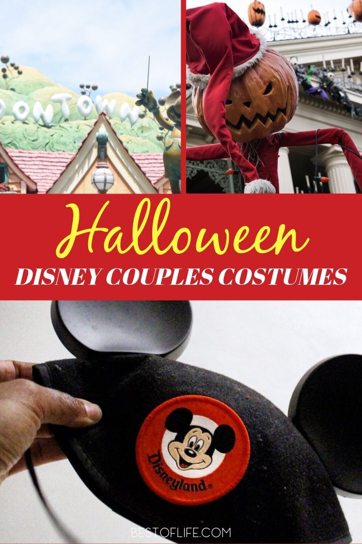 Your options are vast if you decide to make some DIY couple Halloween costume ideas for Disney fans. Show off your Disney side on Main Street or at home! DIY Costumes | DIY Costumes for Couples | Couple Costumes | Disney Couple Costumes | Disney Halloween Ideas | Halloween Costumes for Adults #Halloween #DIY