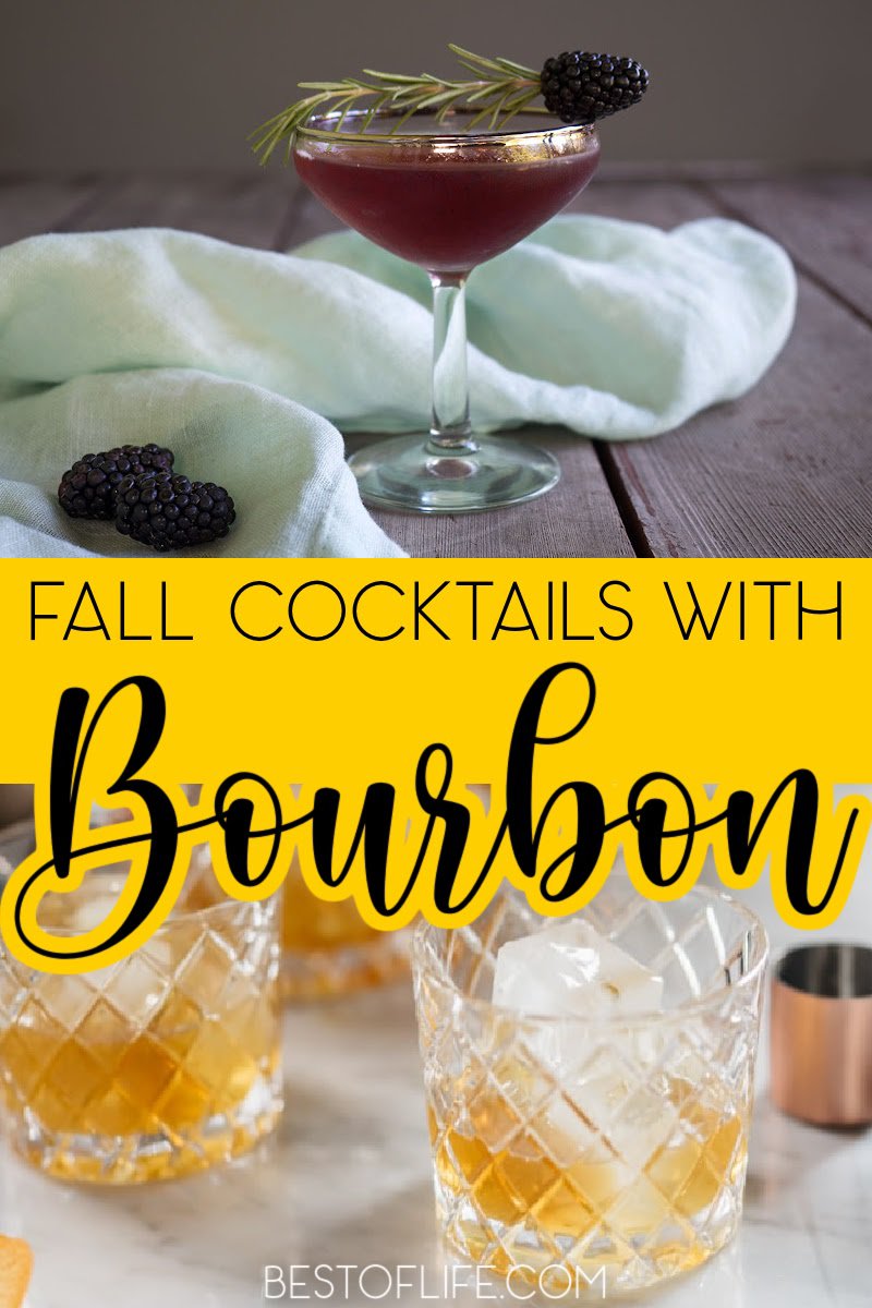 Chilly fall days mean it is time to cozy up with some of the best bourbon cocktails for fall! The good news? They are delicious all year round! Fall Recipes | Cocktail Recipes for Fall | Bourbon Cocktail Recipes | Warming Cocktail Recipes | Recipes for Fall Parties | Cocktails for Parties | Drink Recipes for a Crowd #bourbonrecipes #fallcocktails