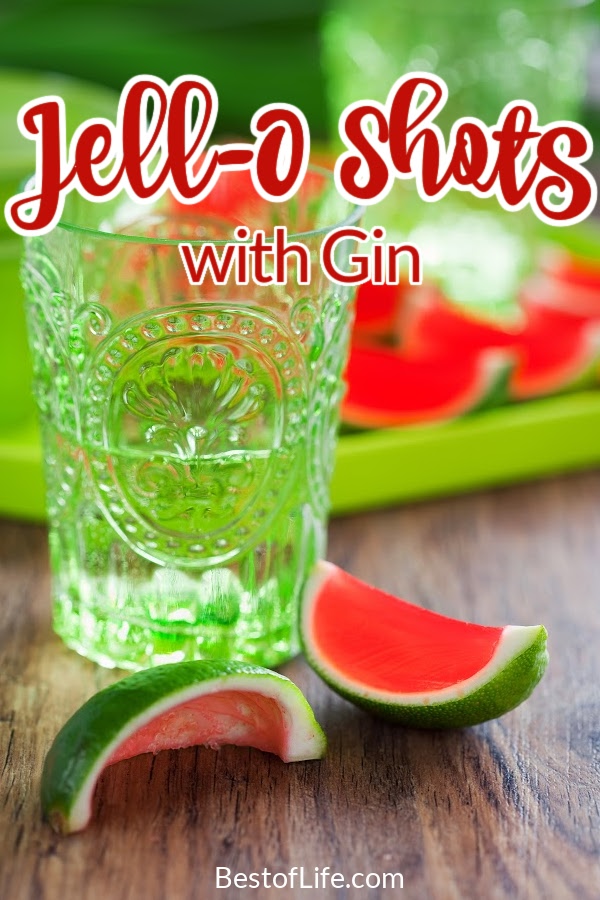Gin jello shots are just as fun and easy to make as vodka jello shots. You could enjoy them at your next gathering or just make them for fun! Party Recipes | Recipes for Adults Only | Cocktail Recipes | Jello Shot Recipes | Gin Cocktail Recipes | Recipes with Gin #gin #jelloshots