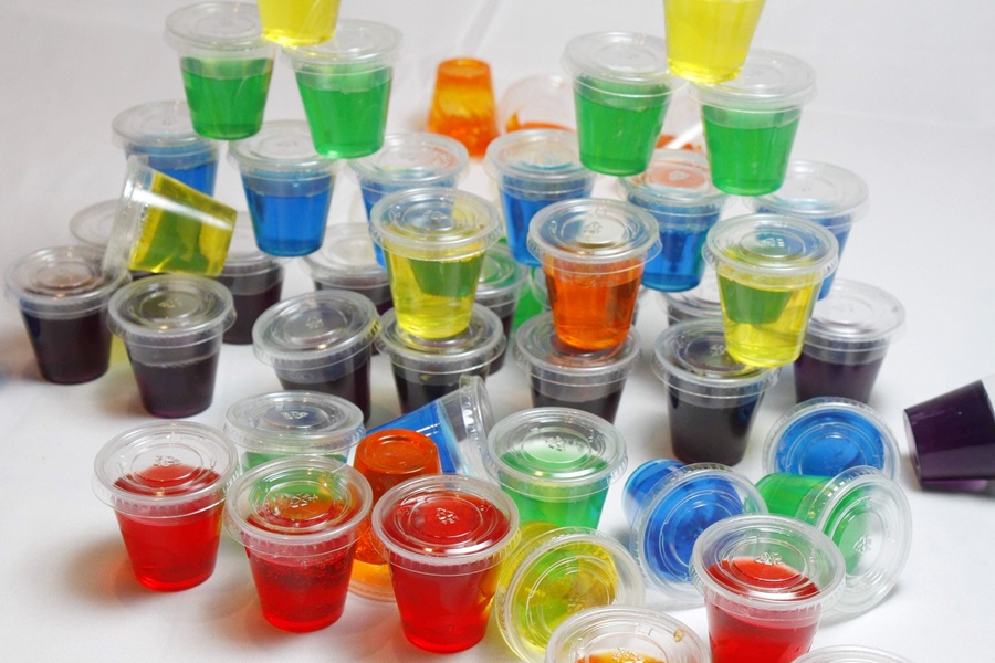 Gin Jello Shots Fun and Easy Jello Shot Recipes  Close Up of an Assortment of Jello Shots in Different Colors
