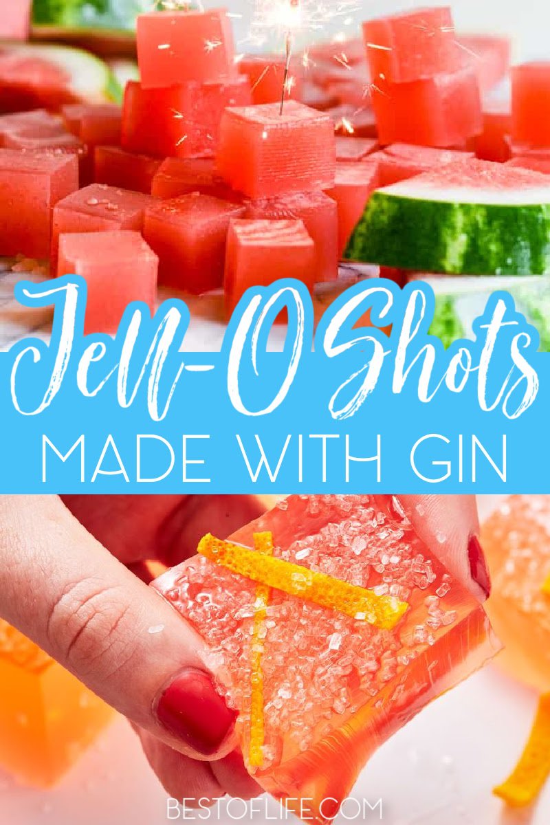 Gin jello shots are just as fun and easy to make as vodka jello shots. You could enjoy them at your next gathering or just make them for fun! Party Recipes | Recipes for Adults Only | Cocktail Recipes | Jello Shot Recipes | Gin Cocktail Recipes | Recipes with Gin #gin #jelloshots via @thebestoflife