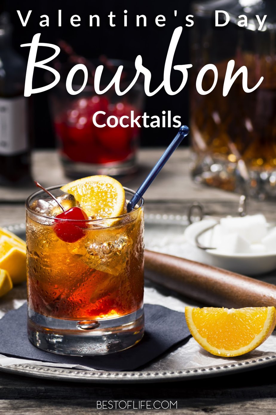 The best Valentine’s Day bourbon cocktails will set the mood for Valentine’s Day or any date night that you will both enjoy! Winter Bourbon Cocktails | Cocktails with Bourbon | Cocktail Recipes for Two | Easy Cocktail Recipes | Date Night Recipes #valentinesday #cocktails