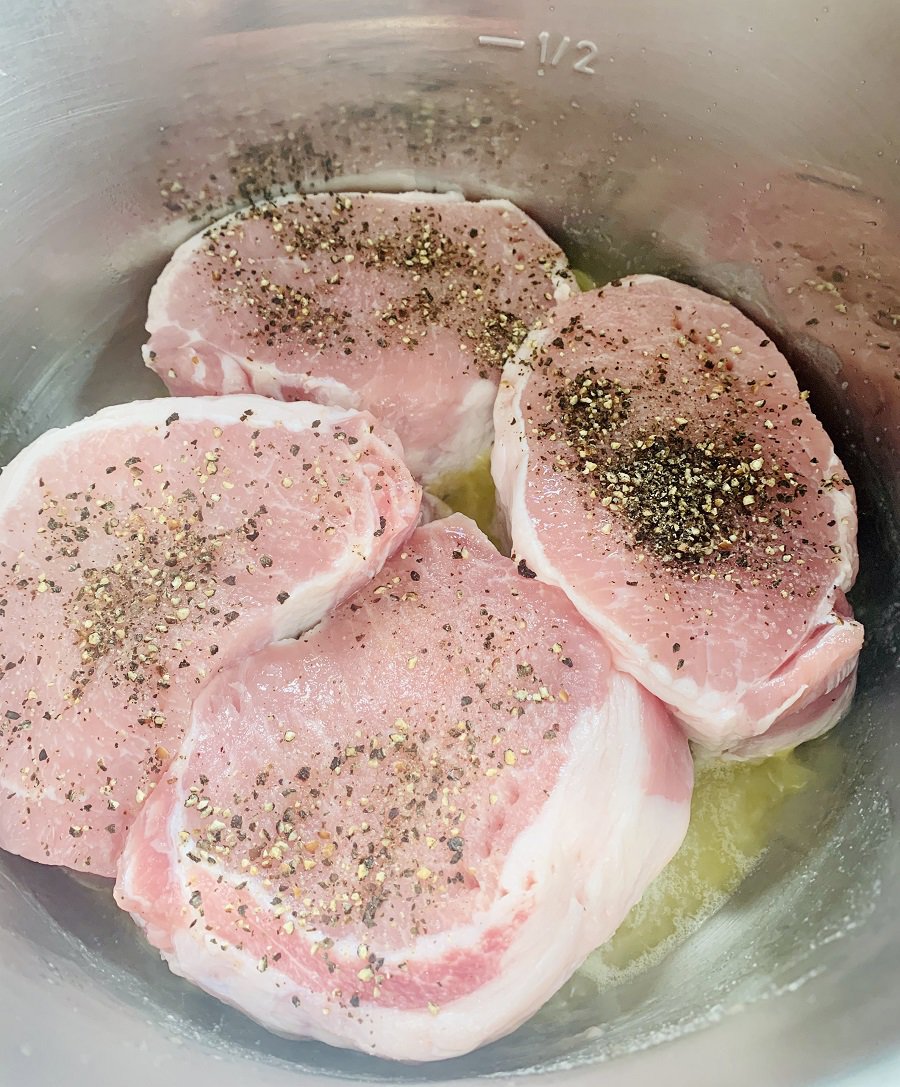 Whole30 Instant Pot Pork Chops Recipe Raw Pork Chops Seasoned