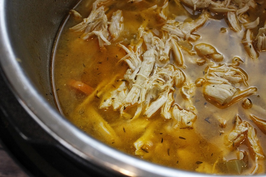 Whole30 Instant Pot Chicken and Vegetable Soup Shredded Chicken in Instant Pot
