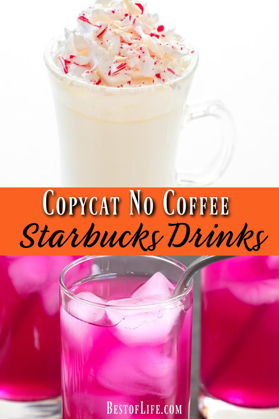 Making Starbucks no coffee copycat drink recipes are easier than you may think and can save you a lot of time since there is no line at home. Starbucks Drink Recipes | Starbucks Recipes at Home | Copycat Starbucks Recipes | Starbucks Drinks Without Coffee | No Coffee Starbucks Drinks | Fruity Starbucks Drinks #starbucks #recipes