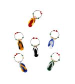 Glass Wine Charms Flip Flop Shaped Charms Against a White Background