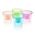 Neon bomber cups Four Neon Bomber Cups Against a White Background