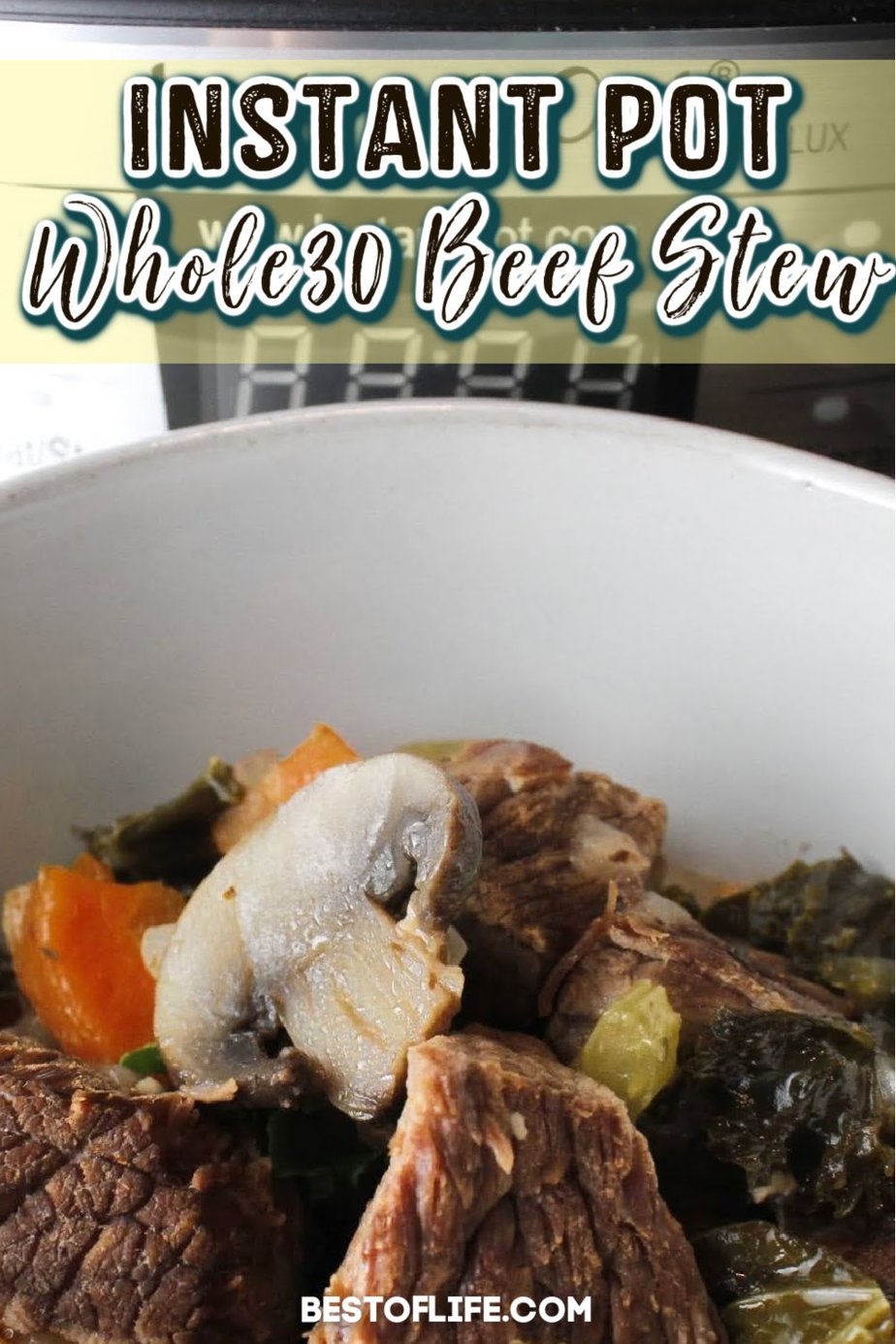 Whole30 Instant Pot beef stew is one a healthy meal that just brings feelings of warmth and comfort. Instant Pot Stew Recipes | Instant Pot Recipes with Beef | Beef Instant Pot Recipe | Instant Pot Soup Recipes | Instant Pot Stew Meat | Stew Meat Recipe | Beef Stew Recipe Pressure Cooker #instantpot #beef