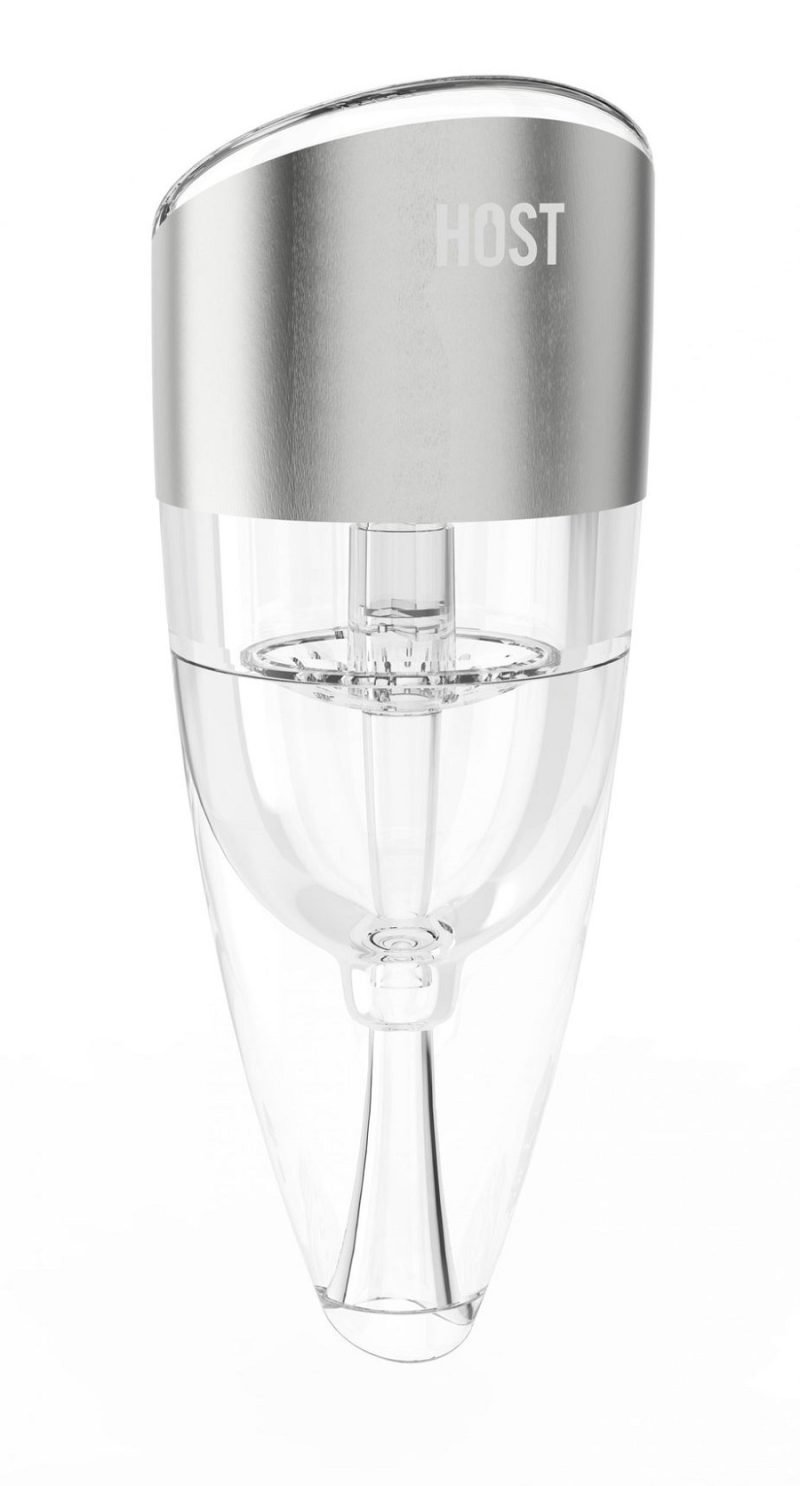 Stainless Steel Luxury Adjustable Wine Aerator Against a White Background