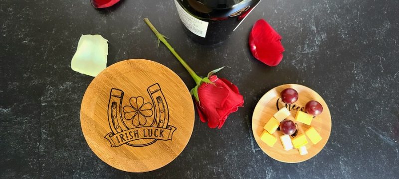Irish Luck on Irish Wine Glass Toppers Appetizer Plate