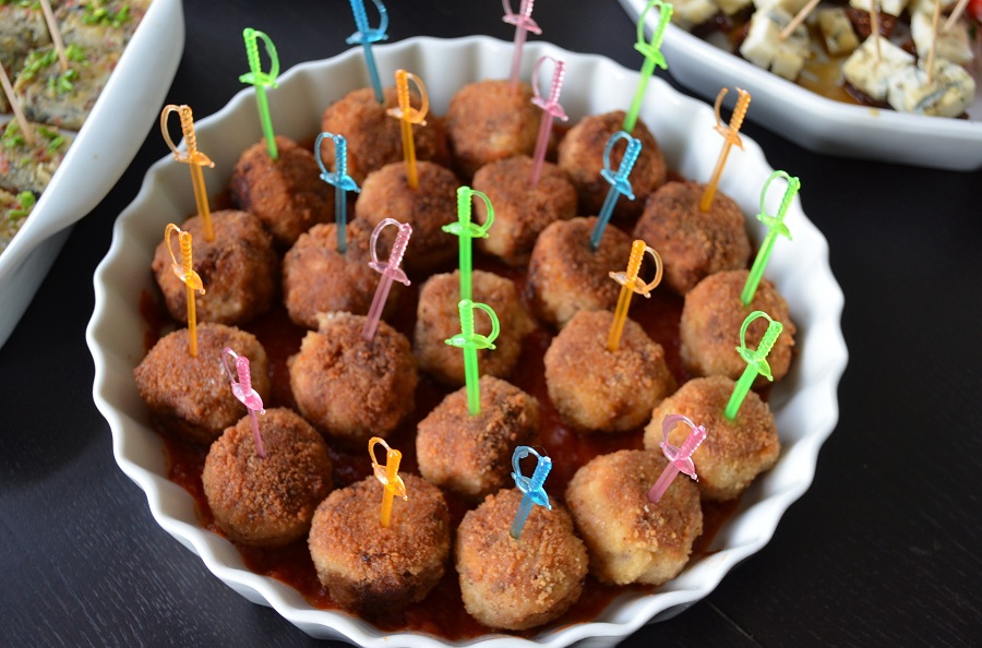 Instant Pot Party Meatballs Recipes Meatballs on a Platter with Tiny Swords Stuck in Them