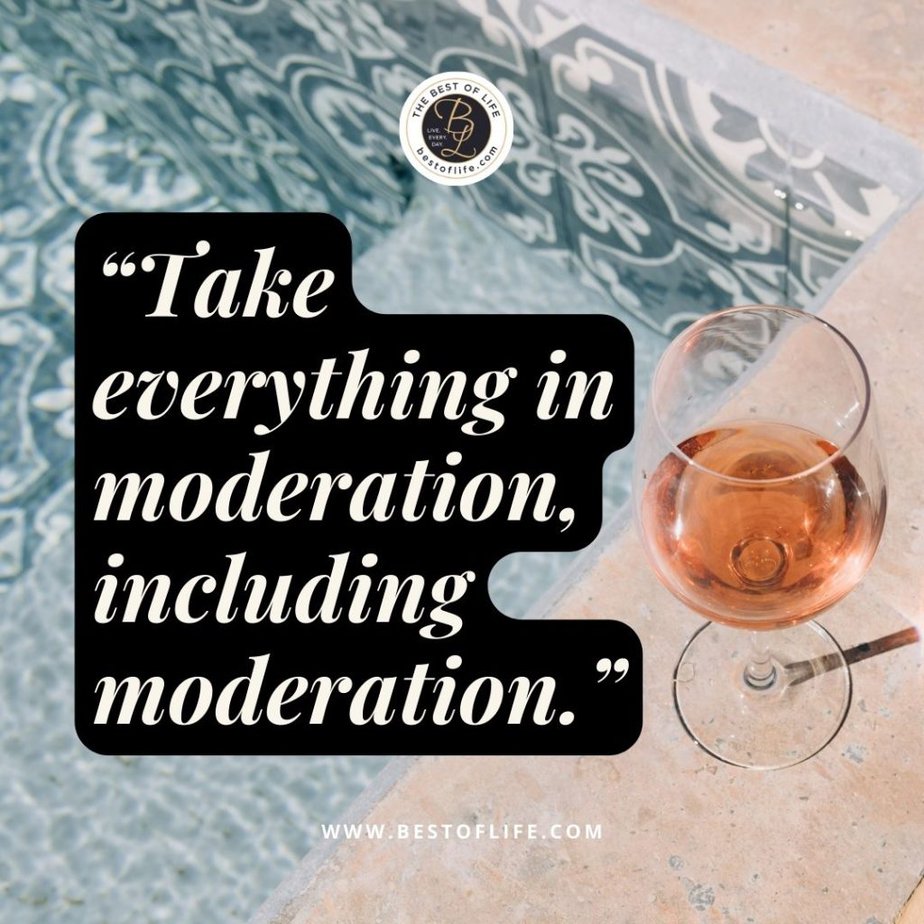 Funny Drinking Toasts “Take everything in moderation, including moderation.”
