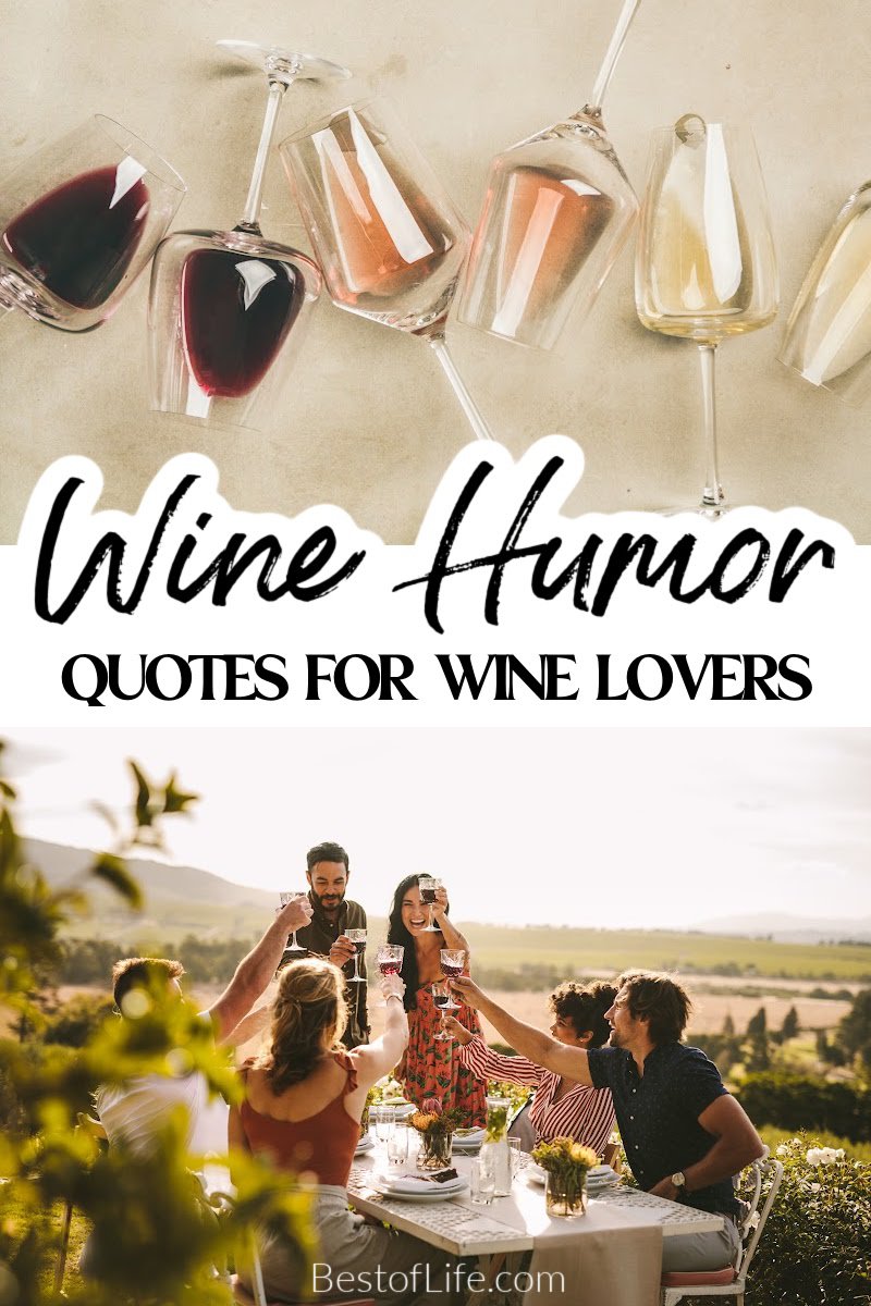 Funny wine quotes for wine lovers are perfect for having a good laugh while enjoying your favorite wines. via @thebestoflife