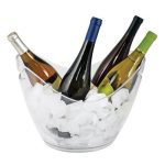 CHILL 4 Bottle Modern Ice Bucket Ice Bucket with 4 Bottles of Wine with Ice