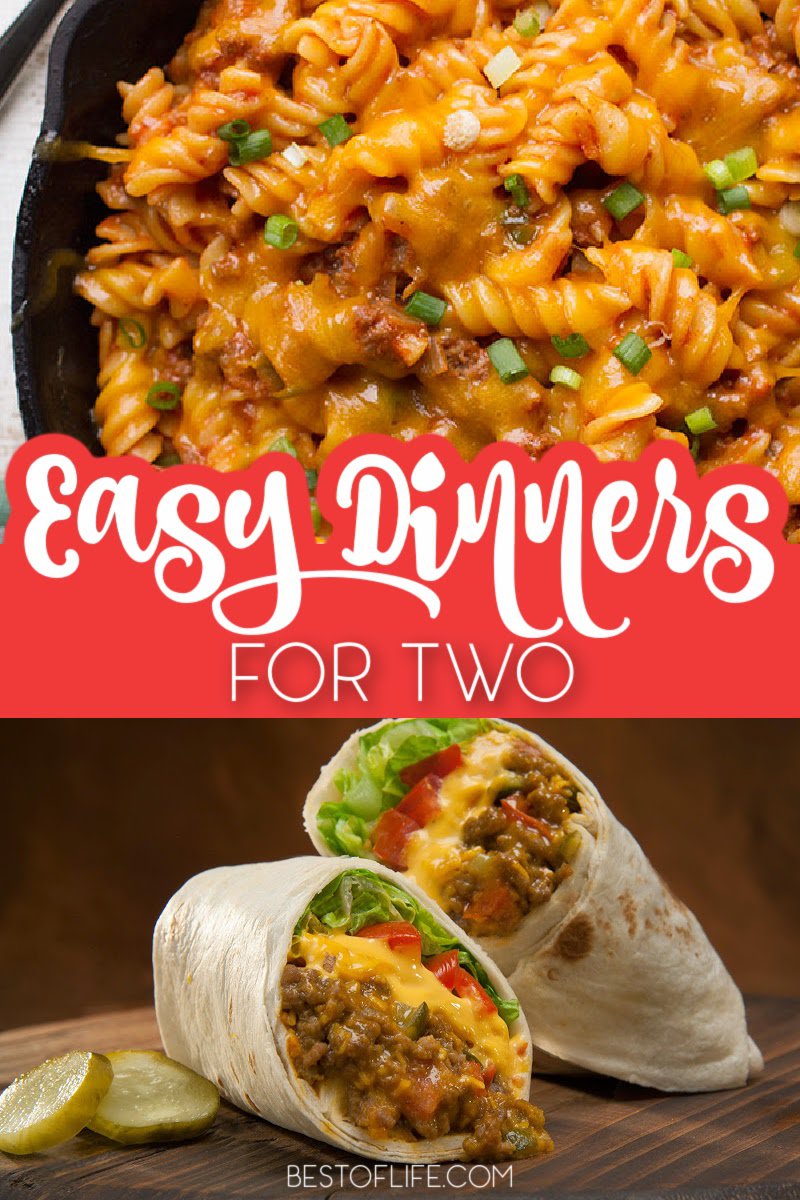 Cooking isn't always a fun thing to do but using easy dinner recipes for two can make a night at home fun and romantic. Romantic Dinner Recipes |Romantic Meals for Two | Dinner Recipes | Date Night Recipes | Dinner Date Ideas via @thebestoflife