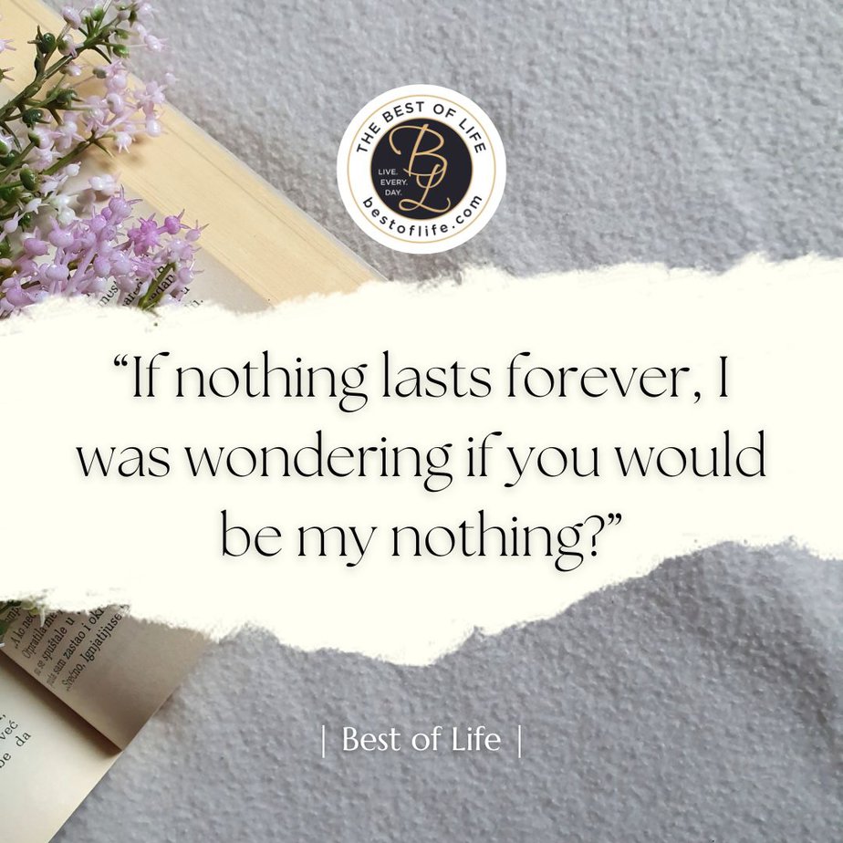 Flirty Quotes If Nothing Lasts Forever, I was Wondering if You Would be my Nothing