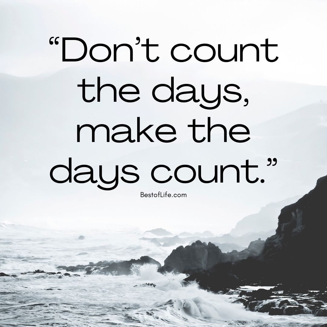 Muhammad Ali Quotes “Don’t count the days, make the days count.”