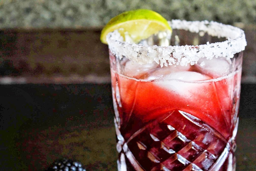 Red White and Blue Drink Recipes with Alcohol Close Up of a Lemonade Blackberry Margarita