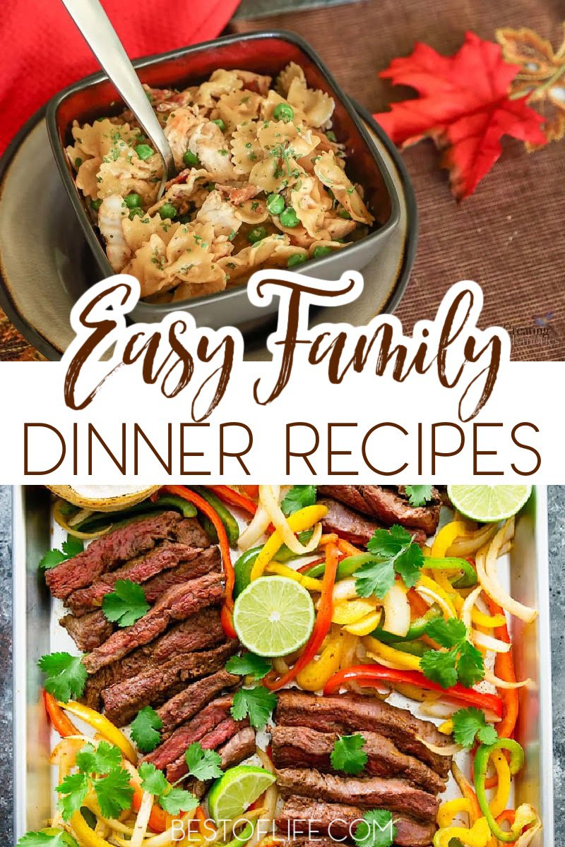 Easy family meals are key to meal planning! Spend less time cooking and more time with your family with these easy family dinner recipes. Easy Recipes | Main Dish Recipes | Family Recipes | Family Meal Planning | Dinner Recipes | Recipes for Families | Recipes with Chicken | Recipes with Beef | Healthy Dinner Recipes | Easy Dinner Recipes #dinnerrecipes #familydinner via @thebestoflife
