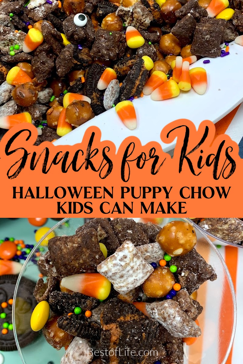 Our Halloween puppy chow recipe is the perfect Halloween party snack! Kids can help make it, too! Easy Halloween Treats | Halloween Snacks for Kids | Puppy Chow Halloween Recipe | Halloween Muddy Buddies | Halloween Party Snacks | Halloween Desserts Easy | Kids Halloween Recipes | Halloween Snack Ideas | Halloween Treats to Make | Halloween Candy Snacks | Halloween Party Food Ideas | Easy Halloween Recipes for Kids | Halloween Chocolate Snacks | Halloween Puppy Chow Muddy Buddies