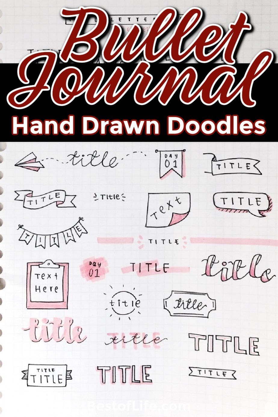 Bullet journal hand drawn doodles are great ways to add personal flair to the book of your life, your day to day, and your goals for the future. Bullet Journal Ideas | Bullet Journal Drawings | Doodles for Bullet Journals | Life Organization Tips #bulletjournal #doodles via @thebestoflife