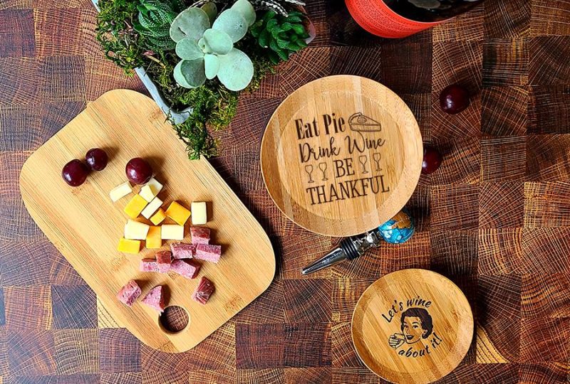 Fall Wine Glass Toppers Eat Pie Drink Wine and be Thankful