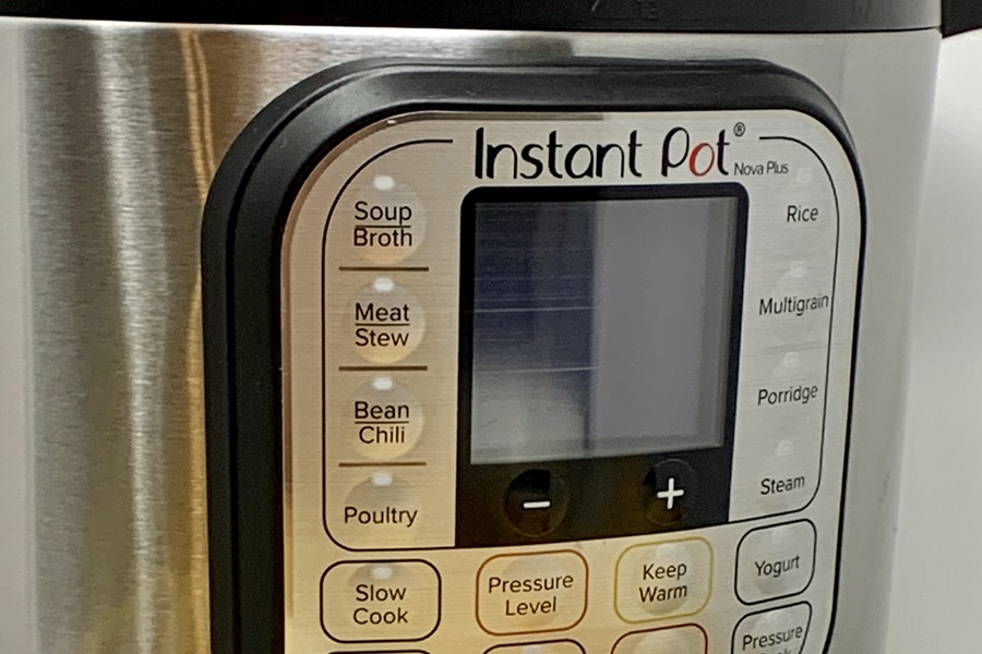 How to Use an Instant Pot Close Up of the Face of an Instant Pot
