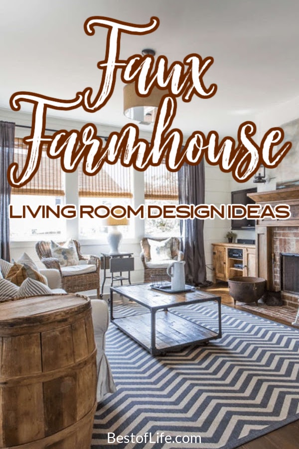 Faux farmhouse living room designs are not only chic living room designs, but they're also easy DIY home designs for a modern look. Home Décor Ideas | DIY Home Designs | Farmhouse Décor Ideas | Farmhouse Designs | Farmhouse Home Décor | DIY Home Décor #decor #home via @thebestoflife